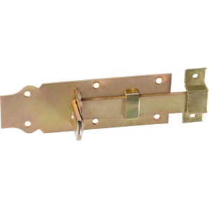 Gelb verzinkter Türschlossriegel, 160x55mm, für Türen und Tore.