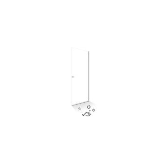 baliv Dusch-Drehtür DUK-90.30T, 90x190 cm, Chrom, für Nischeneinbau.