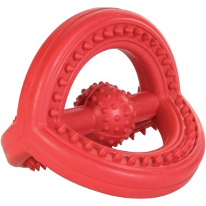 Roter Trixie Greifer aus Naturgummi, 14 cm, für Hunde als Kauspielzeug.