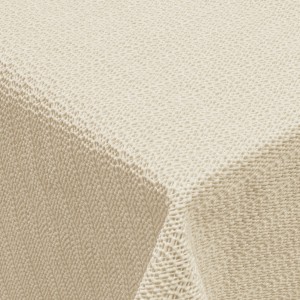 Ovale Garten-Tischdecke, 160x210 cm, creme, mit weicher Oberfläche und leichtem Muster.