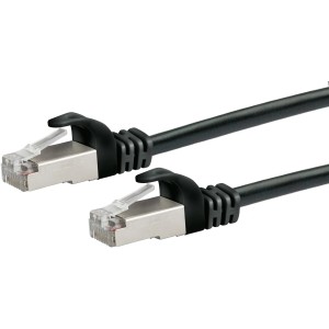 Schwaiger CAT 6 Netzwerkkabel, 1m, schwarz, mit RJ45 Stecker für Netzwerkverbindungen.