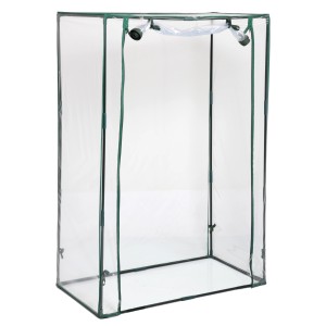 Floraworld Gewächshaus 5 m² mit Folie und grünem PVC-Rahmen.