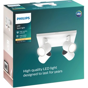 Philips LED-Spot myLiving Runner, 4-flammig, weiß. Deckenleuchte mit vier schwenkbaren Strahlern.