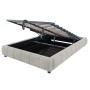 okwish Polsterbett 140x200cm mit LED Beleuchtung und Stauraum Beige ohne Matratze