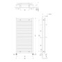 Technische Zeichnung: Schulte Design-Heizkörper Miami, Anthrazit, Maße und Anschlüsse.