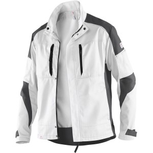 Kübler ActiviQ Arbeitsjacke in Weiß-Anthrazit, Größe 3XL.
