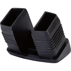 Schwarze Fußkappen (4 Stk.) für Amarillo Klappsessel, aus Kunststoff, zum Schutz des Untergrunds.