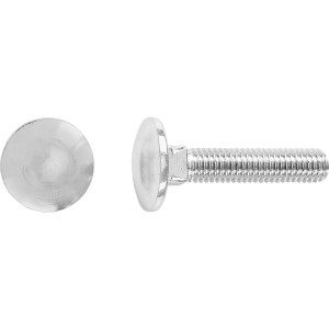 Verzinkte LUX Schlossschraube M6 x 20 mm mit Vollgewinde, 100er Pack.