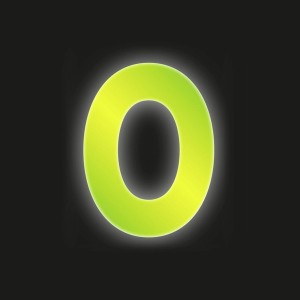 Reflektierender, gelber Klebebuchstabe O, 8 cm, von Conacord für Hausnummern.