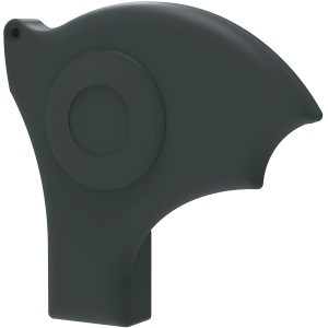 Graue Endkappe aus Aluminium für OBI Hülsenmarkise Belport mit Motor.