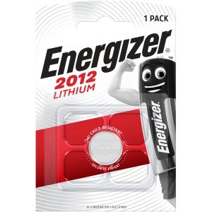 Energizer CR 2012 Lithium Knopfzelle, 1 Stück, in roter Verpackung.