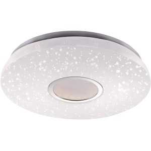 Weiße LED-Deckenleuchte Jonas mit Sternenhimmel-Optik, Ø 59 cm, dimmbar.