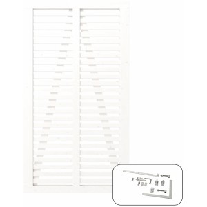 Weißes Gartentor aus Nadelholz, 100x180 cm, inkl. Beschläge für Selbstmontage.