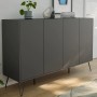Posseik Sideboard Industrial P, Grafit, 4 Türen, moderne Optik.