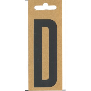 Schwarzer Folien-Buchstabe D, selbstklebend, 100 mm hoch, für Boote und Briefkästen.