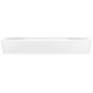 Rechteckige, weiße Philips Hue LED Deckenleuchte Aurelle, 120x30 cm, für smarte Lichtsteuerung.