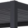 Detailansicht der anthrazitfarbenen Pergola Mirador Premium (3x4m) mit Aluminium-Lamellen.