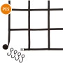 Schwarzes Conacord Gurt-Netz aus Polyester, 90x90 cm, mit 4 S-Haken und Metallschnalle.