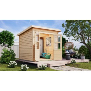 Karibu Holz-Gartenhaus Neuenburg 2 Natur 208 cm x 210 cm