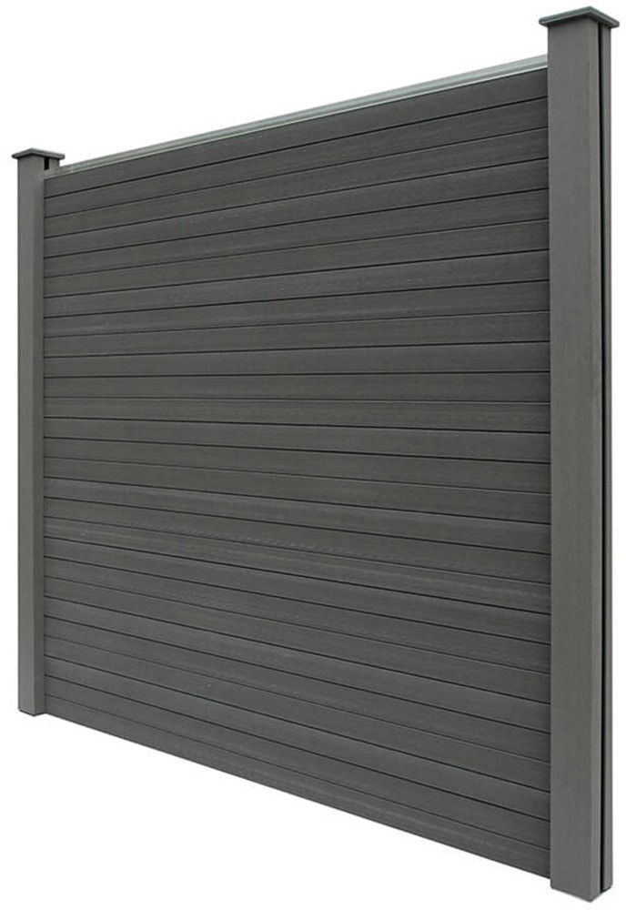 Home Deluxe WPCSichtschutzzaun Callado Grau KomplettSet 2 Elemente