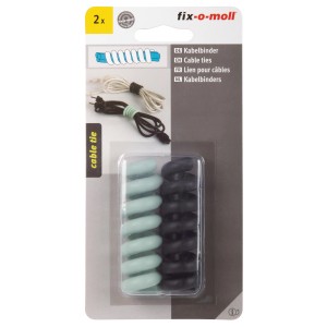 Fix-o-moll Kabelbinder Helix, grün-schwarz, 2er-Pack. Haushaltshelfer zum Ordnen von Kabeln.