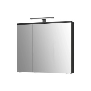 Jokey Spiegelschrank Arda, 72 cm, schwarz hochglanz mit LED-Beleuchtung.