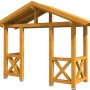 Skan Holz Vordach Stralsund 5, Eiche hell lasiert, 360x139 cm, aus Konstruktionsvollholz.