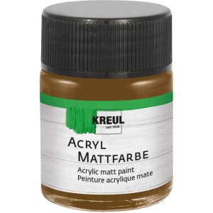 Kreul Acrylfarbe Matt Dunkelbraun, 50ml Flasche. Ideal zum Basteln und Malen.