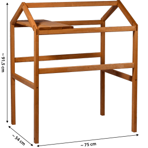 Dobar Pflanzturm-Aufsatz Magic Kubus 2.0, bernsteinfarben, für Holz-Hochbeete, mit Ablage.