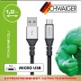 Schwaiger Micro USB Kabel, 1,2m, schwarz, zum Laden und Synchronisieren von Geräten.