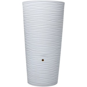 Garantia Natura Regentonne 2in1, 210 l, Arctic, mit Pflanzschale, in Natursteinoptik mit Wellenmuster.