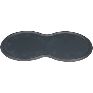 Dunkelgraue Jollypaw Napfunterlage aus Naturgummi, 45x25 cm, für Hundenäpfe.