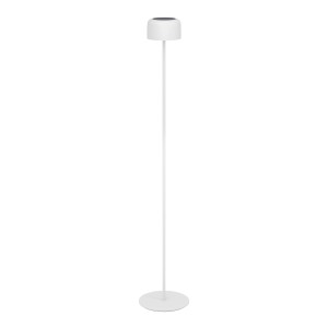 Weiße EGLO Solar LED Stehleuchte ROCCANOVA mit Touchdimmer, ideal für Garten & Balkon.