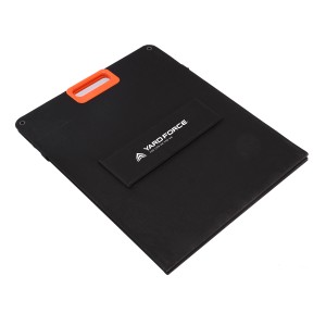Zusammengefaltetes Yard Force Solar Flex Panel LX SPP20 200 W, ein tragbarer Stromerzeuger.