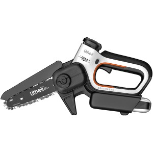 Litheli Akku-Kettensäge EGT050077, 20V, mit Akku. Kompakte Einhandsäge zum Beschneiden und Stutzen.