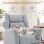 Hellgrauer HOMCOM Relaxsessel aus Polyester mit schlafender Katze. Haustierfreundlicher, kratzfester Stoff mit weicher Haptik.