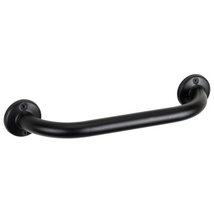 Schwarzer Wenko Badewannengriff Basic aus Edelstahl, 36 cm lang.