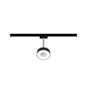Paulmann URail LED-Spot Circle, schwarz/chrom, 5W, 4000K, dimmbar für Schienensysteme.