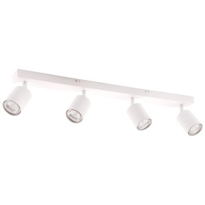 Weißer, 4-flammiger LED-Deckenstrahler Taio, 69,5 cm breit, für flexible Beleuchtung.