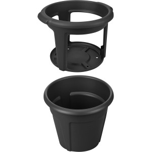 Schwarzer Elho Kartoffeltopf Green Basics Living (Ø 32,3 cm) aus recyceltem Kunststoff.