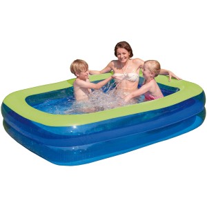 Happy People Family Pool (200x150x50 cm) mit spielenden Kindern im Wasser.