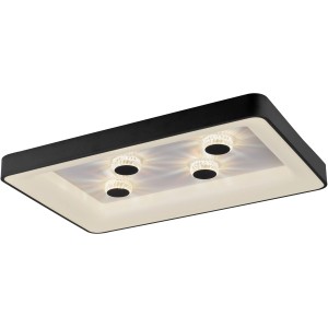 Schwarze LED-Deckenleuchte Vertigo mit Kristalleffekt, 90,5x60,5cm, für Wohnräume.