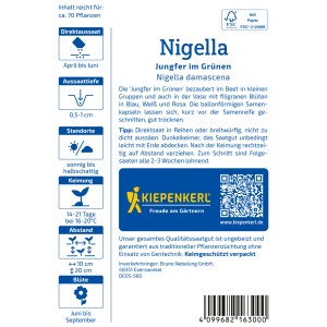 Kiepenkerl Jungfer im Grünen Mischung, mehrfarbig, Blumensamen-Packung.