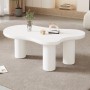 okwish Couchtisch mit Wolkenform Design Wohnzimmer 107x66x40cm Weiß_2