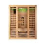 Redsun Deluxe Infrarotkabine L aus Tannenholz, naturbelassen, für 2-3 Personen mit Glasfront.
