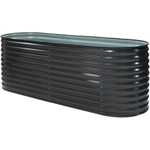 Westmann Hochbeet Oval aus Metall in Anthrazit, 240x80x82cm. Ideal für Garten, Balkon und Terrasse.