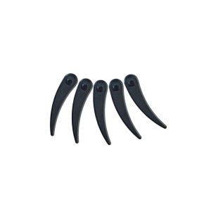 Fünf schwarze, gebogene Durablade Ersatzmesser für Bosch Rasentrimmer ART 26-18LI. Zubehör für Sensen.