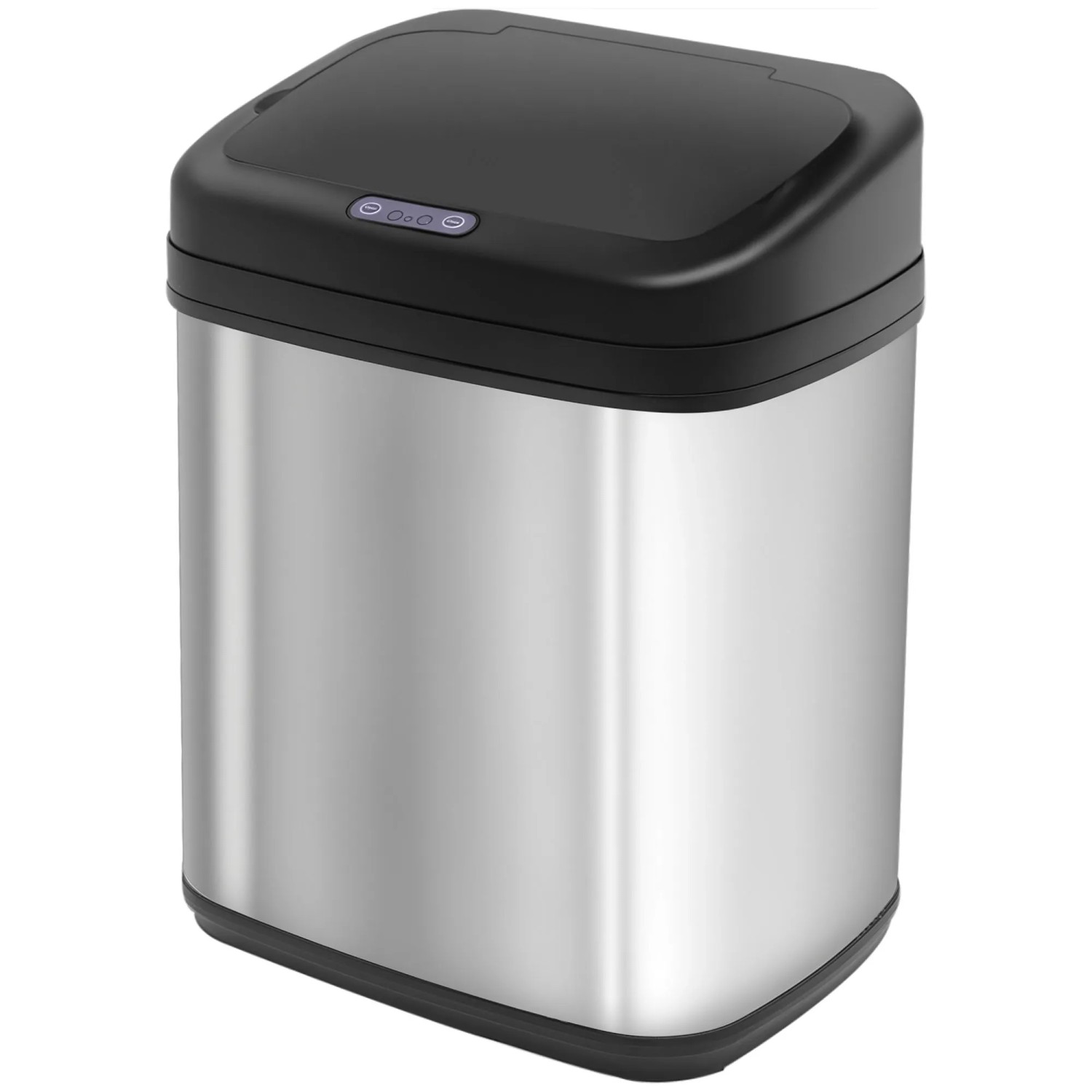 HOMCOM Elektrischer Mülleimer 20L, Edelstahl-Optik, mit Sensor und schwarzem Deckel.