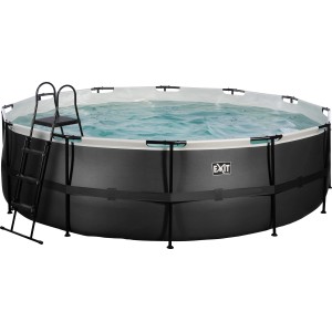 Exit Black Leather Pool, ø 488 cm, mit Leiter und Sandfilterpumpe.