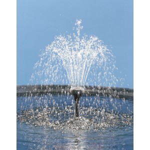 Ubbink Elimax 1500 Springbrunnenpumpe im Betrieb mit Fontäne im Gartenteich.